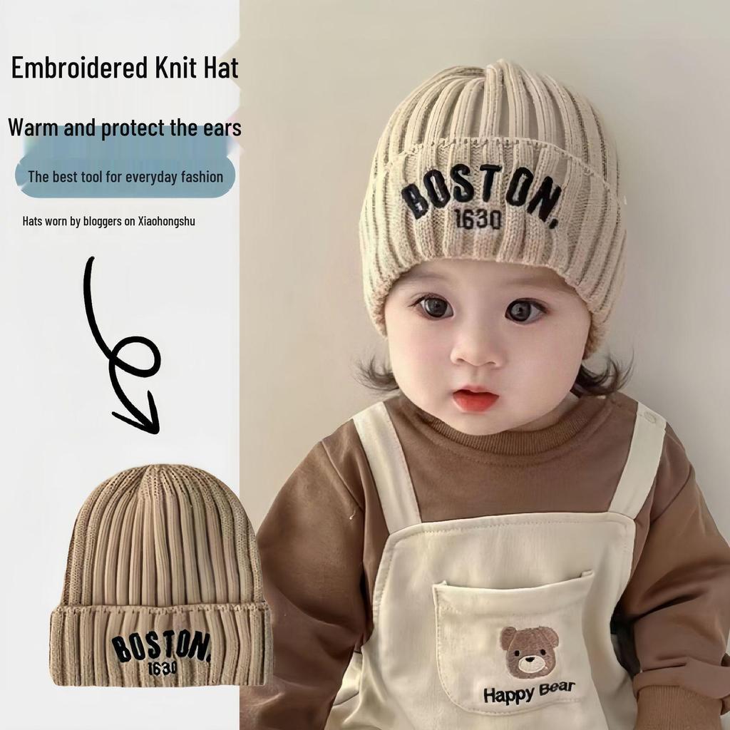 Children's Korean Style Wool Earflap Hat - Warm Windproof Pullover for Autumn & Winter