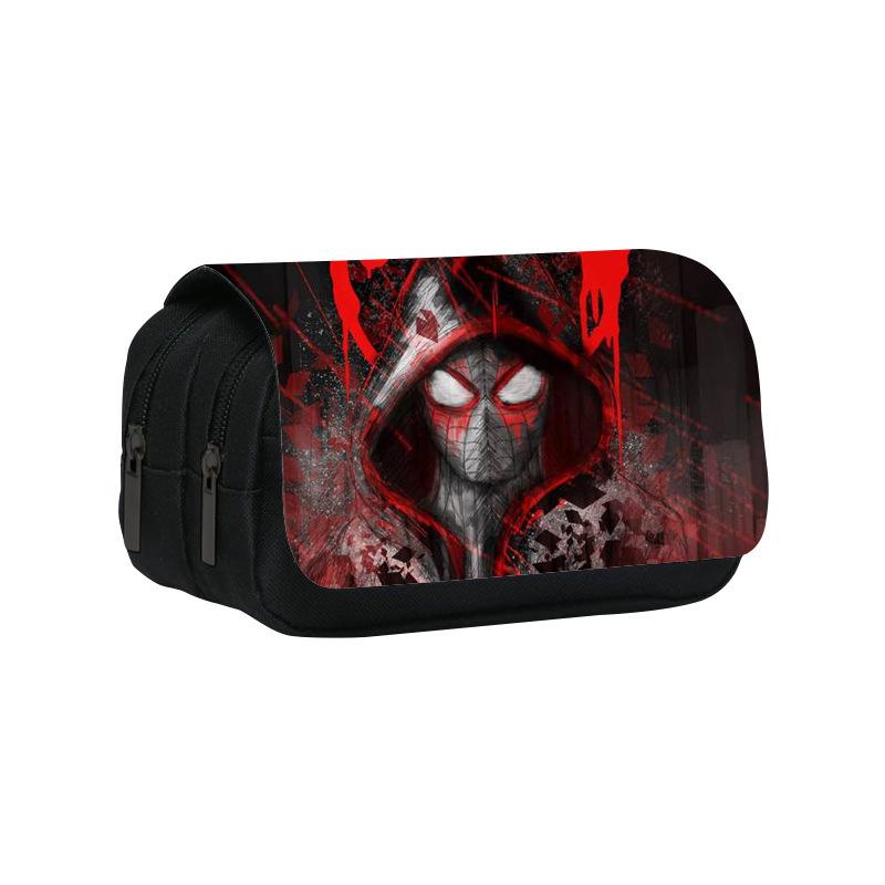 Spider-Man Double Pencil Case, Student Stationery Storage Bag, Large-Capacity Stationery Bag