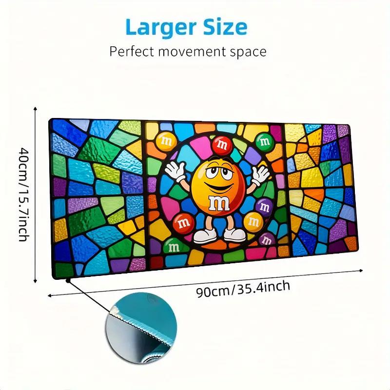 M&M's Large Size Mouse Pad Large Gaming Table Cushion Non-slip Laptop Tablet Big Mousepad XXL Mat Mini PC Playmat With Lock Edge