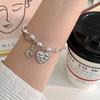 Women's Romantic Heart & Smiley Face Bracelet - Light Luxury, Exquisite, Versatile Celebrity Style Bangle.