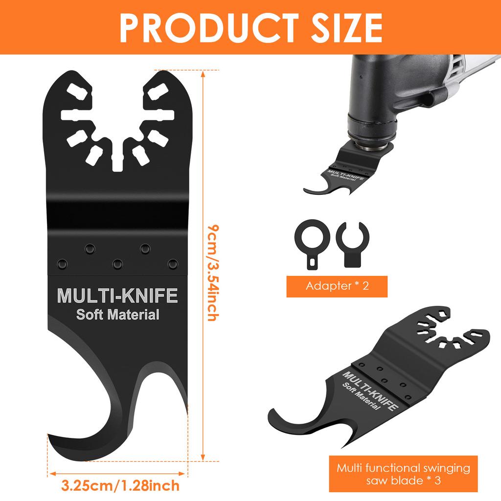 Doppelhaken Messerklinge Oszillierende Sägeblätter Schwingende Sägeblatt Schneiden Trimmen Holz Nägel Teppich Kunststoff Multitool Klingen