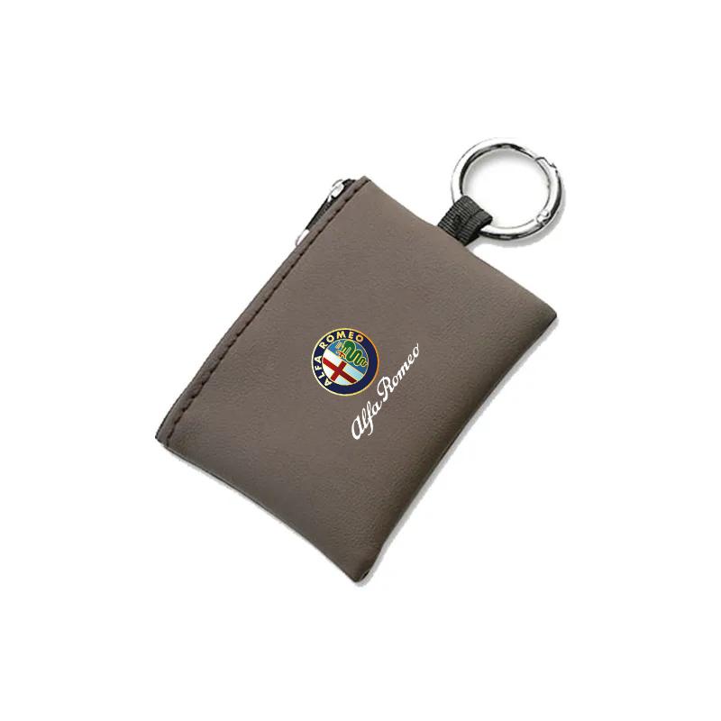 Kožená taštička na klíče od auta Peněženka na mince Mini pouzdro na karty Pro Alfa Romeo Giulia Stelvio Giulietta 156 159 147 Mito Tonale Brera Disco Vol