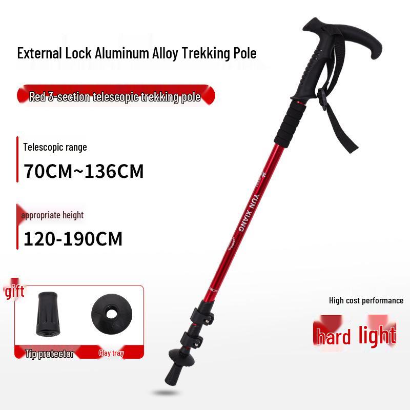 Yunxiang High-Strength Aluminum Telescopic Hiking Pole with Snap Buckle for Men and Women - Professional Anti-Slip Climbing Gear