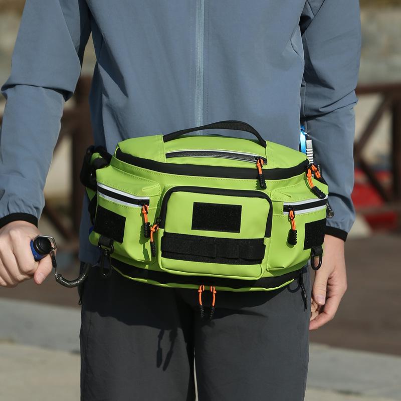 Men's Multifunctional Outdoor Cycling & Fishing Waist Bag - Expandable Crossbody Lure & Rod Storage Bag