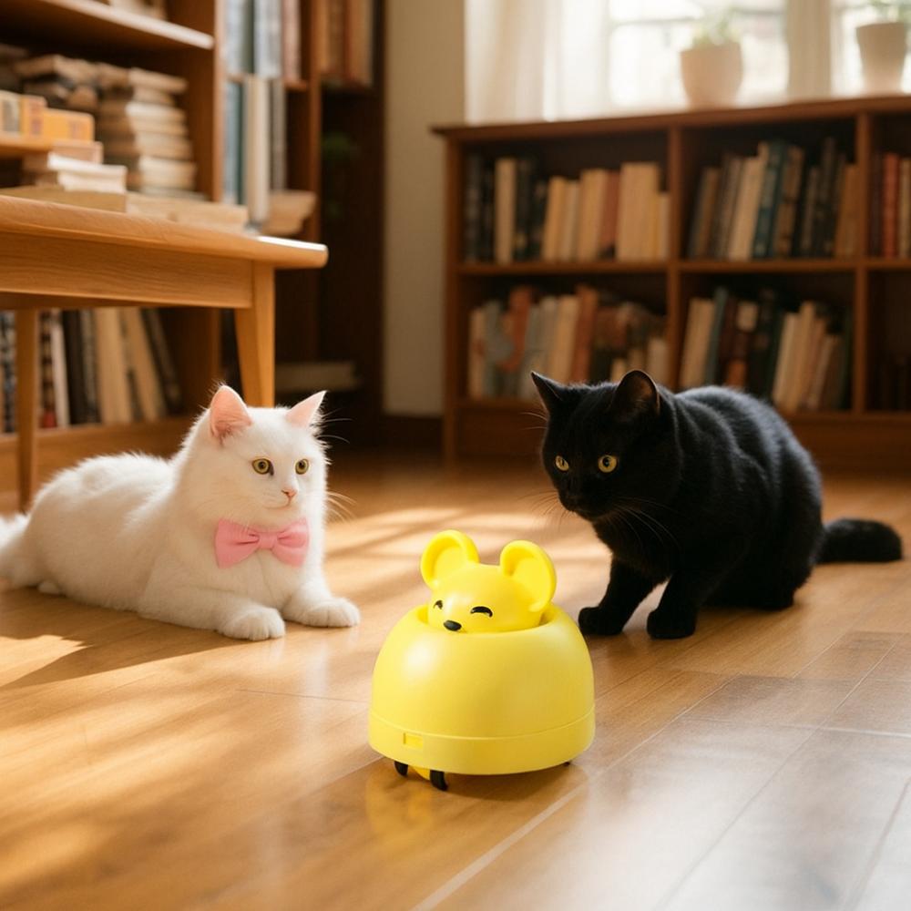 Smart Automatic Cat Teasing Device USB Charging Moving Mouse Toy Interactive Cat Toy Indoor