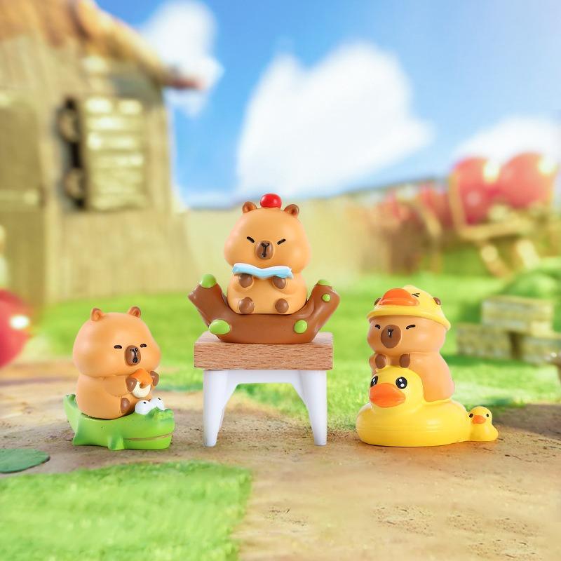 New Secret Realm Capybara Blind Box Cute Dolphin Trendy Toy Figure Desktop Decoration Mysterious Surprise Birthday Gift Random Mystery Collectible