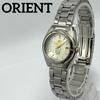 Used 766 [Battery Replaced and Cleaned] Working Item ORIENT Orient Ladies Watch Silver Date Quartz Popular Rare Vintage