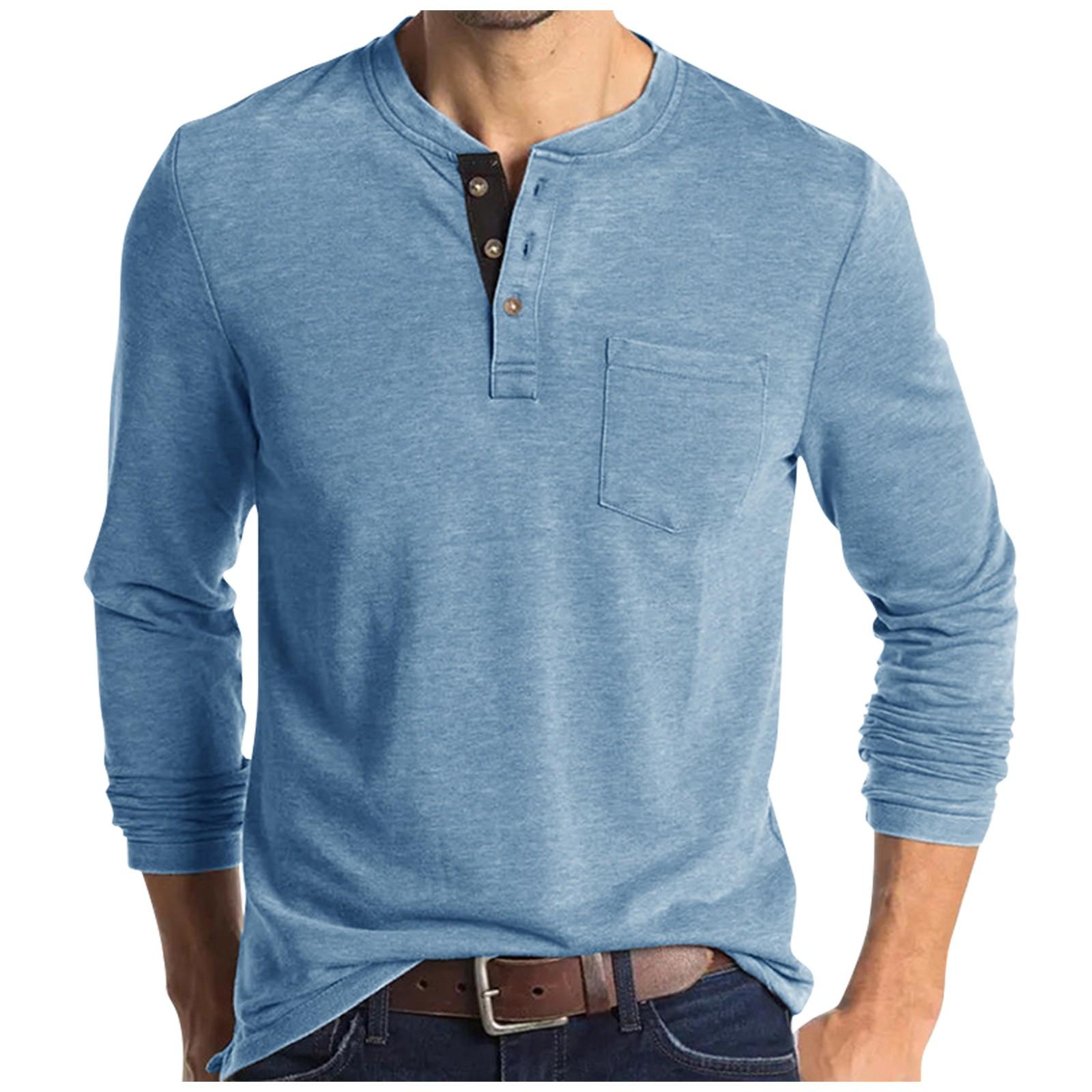 Men s Botton Collar Long Sleeve Color Men s Shirts Men s Tops XXL