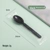Black 14CM Individually Wrapped Disposable Plastic Spoons