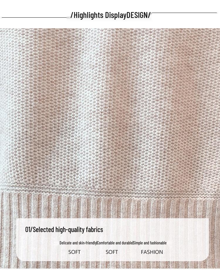 Mockana Women's Relaxed V-Neck Knit Wool Sweater