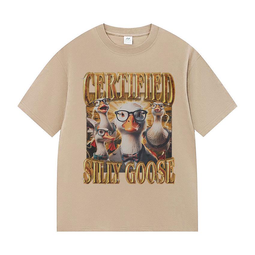 

Certified Funny Silly Goose Meme Graphic TShirts Unisex Women Casual Hot Sale Short Sleeve T Shirt Retro Oversized Cotton T Shirts S