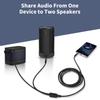 3.5mm TRS Y Splitter Adapter Cord Combines or Split Sound Signal for Speakers and Headphones Use with Music Player