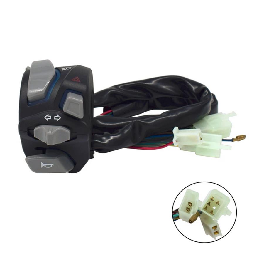 Pair 7/8" Motorcycle Handlebar Switch Assembly Indicator Start Button w/ Light