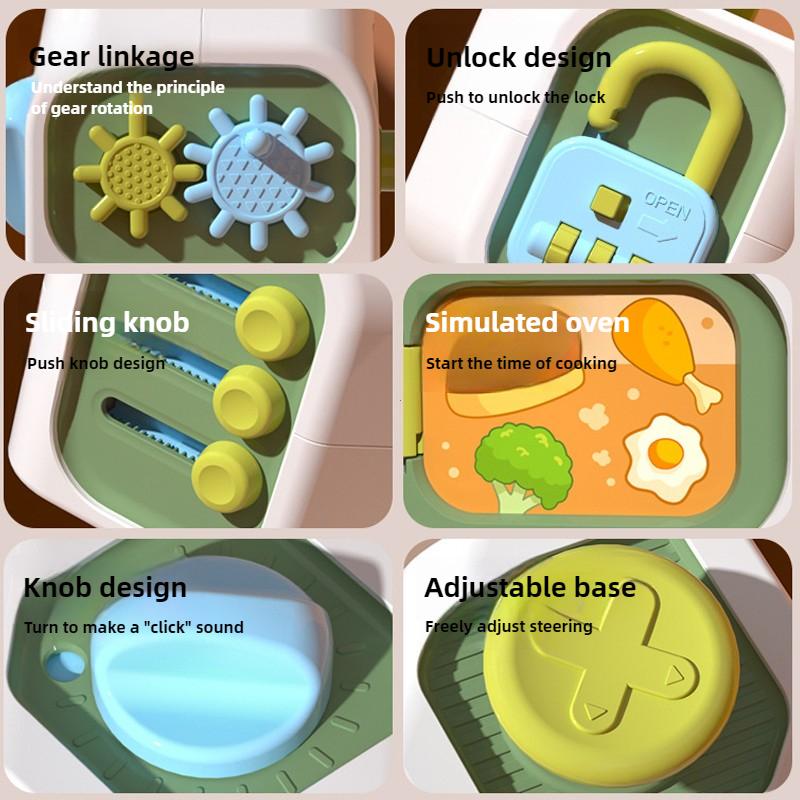 Non-Toxic Baby Practice Skills Drawer Cube 6 In 1 Montessori Educational Toys Sensory Busy Board Fidget Educational Toys For Children