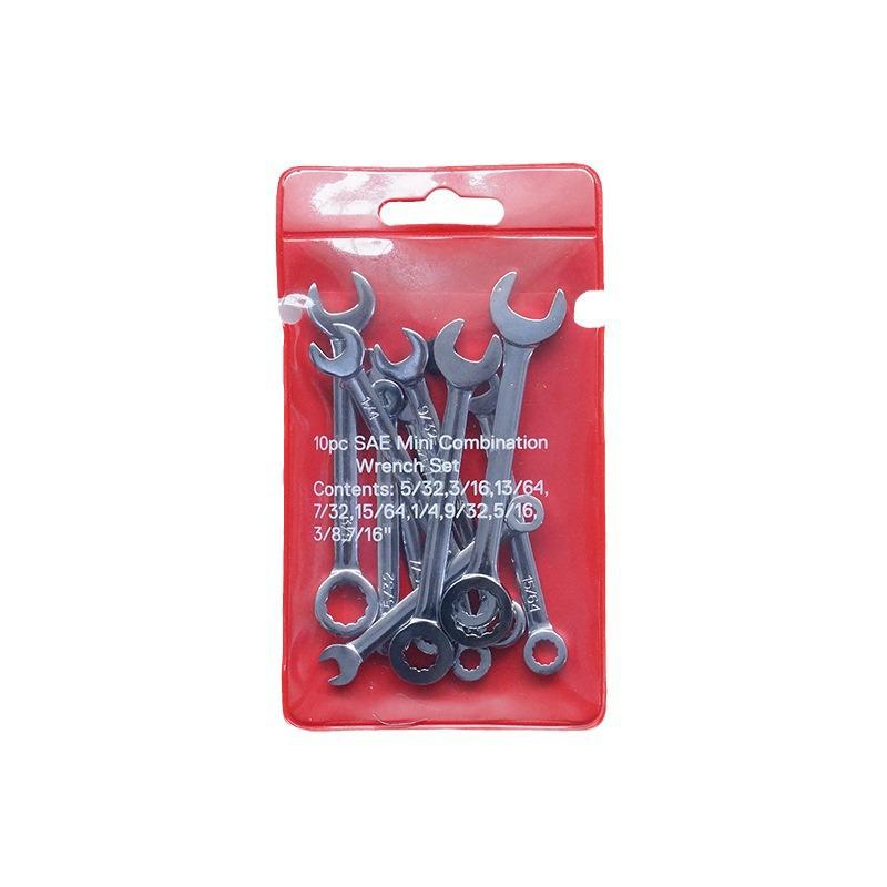 10-Piece Metric/Imperial Mini Mirror Polish Open/Box-end Combination Wrench Set