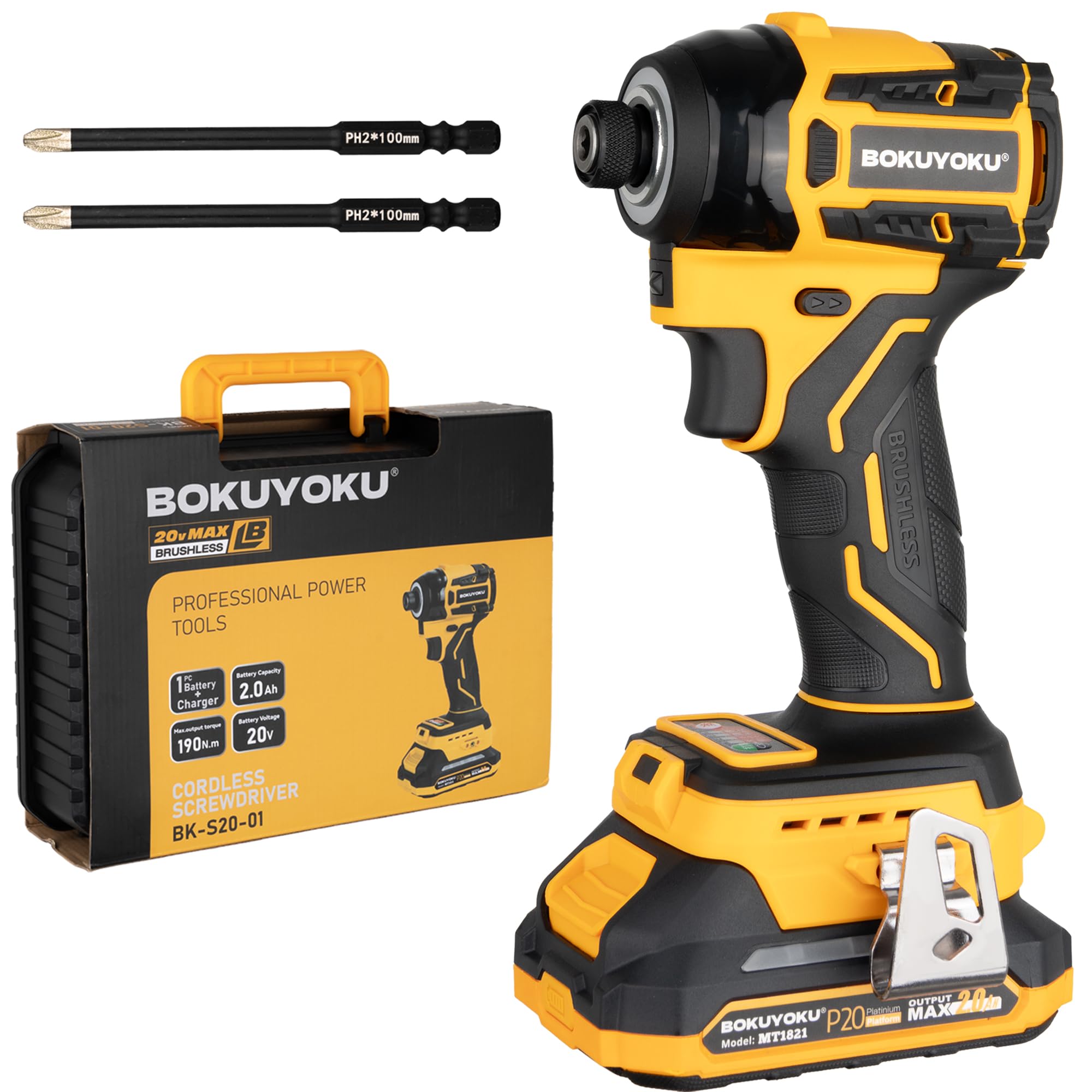 

Bokuyoku 20V Ударный Максимальное Затягивание Максимальное Ослабление Уровень Заряда Бестеневой Светодиод Легкий 2 Алмаза Идеально для Мебели Дома и Совместим с