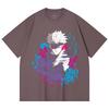 230 Gsm 100% Cotton Jujutsu Kaisen V59 Gojo Print Unisex Heavy Cotton T Shirt