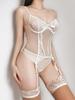 2024 Mesh Lace See-Through Lingerie Set: Asian-Inspired Slimming Camisole & Corset 3-Piece
