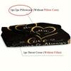 3pcs Black Golden Bedding Set Love Forever Printed Cozy Duvet Cover King Queen Twin Size Birthday Gift for Adult Bedroom Decor