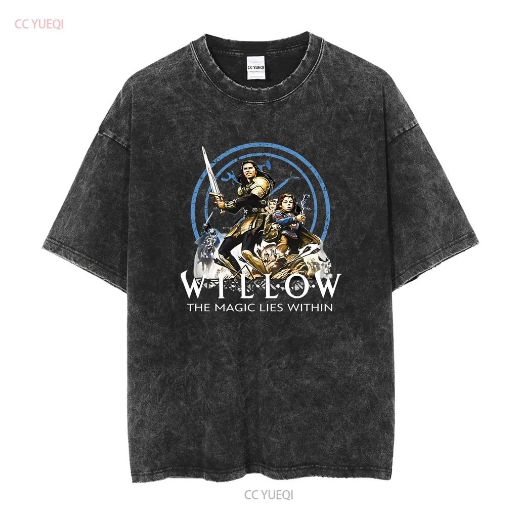 New Willow The Magic Lies Within Poster 1988 Movie Retro Mens Vintage T Shirt long or short sleeves vintage Washed Soft Stylish
