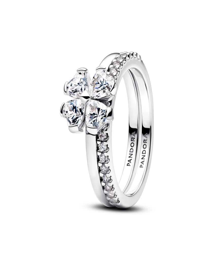 Pandora Sparkling Lucky Clover Splittable Ring_194507C01