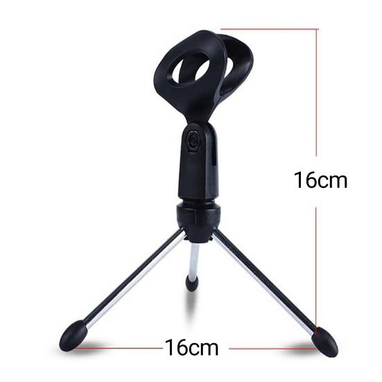 Adjustable Anti-slip Desktop Table Microphone Mount Tripod Holder with Clip