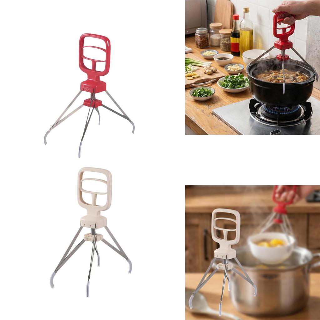 Heat Resistant Bowl Pan Gripper Non Slip Handle Four Claw Dish Clip Tool for Home and Restaurant Use
