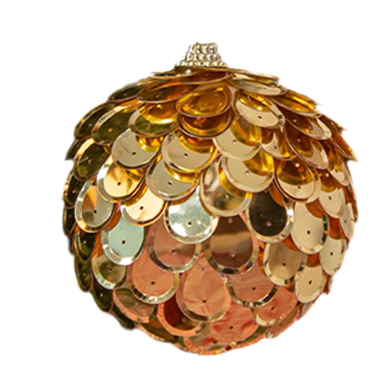 8cm runde Fischschuppen-Weihnachtsornamente: Gold, Grün, Rot, Rosa, Champagner Laserfarben