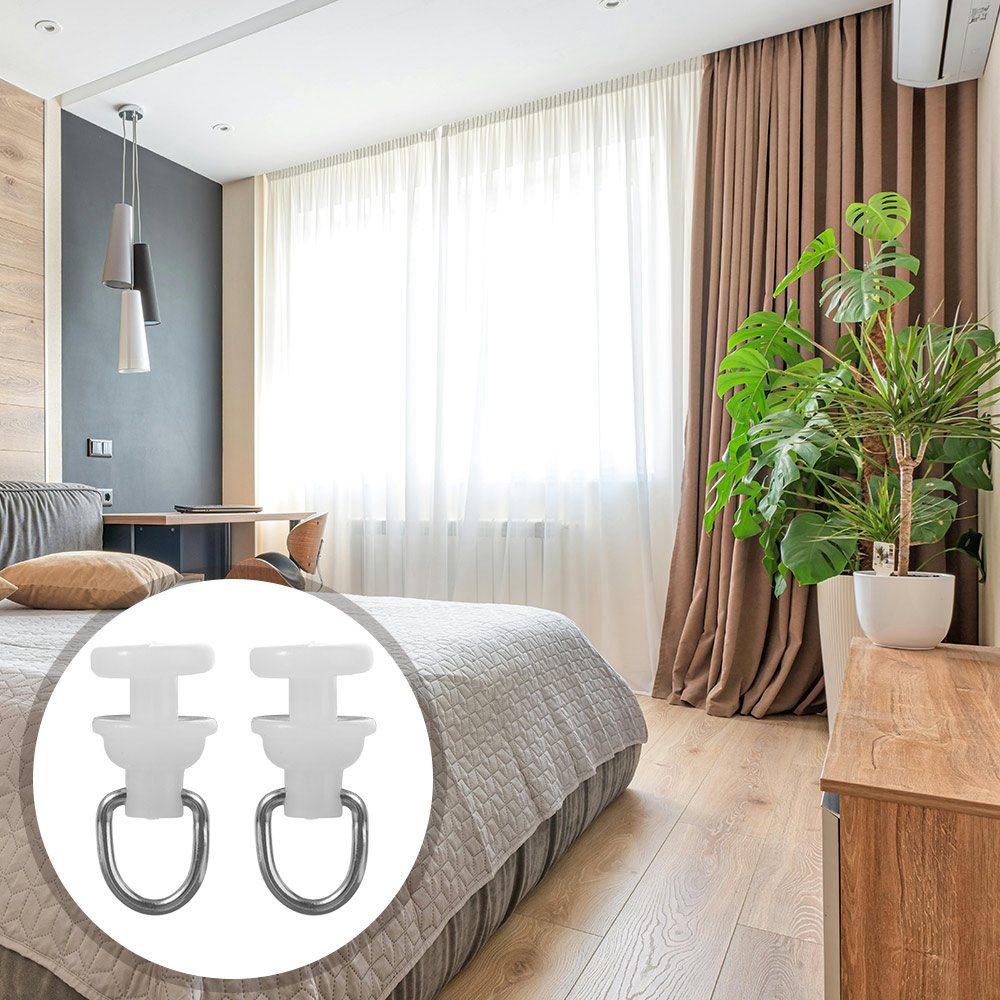 50Pcs Plastic Silent Curtain Track Pulley Wear-resistant Curtain Hook Rollers Room Curtains