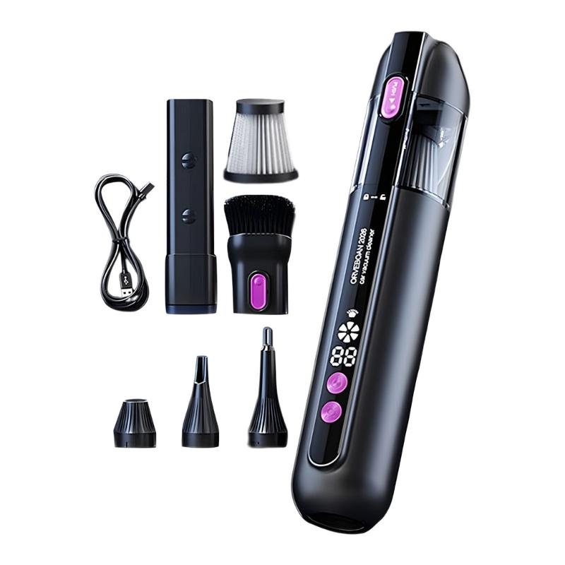 

Effective Wireless Car Vacuum Cleaner With LED Light And Blowing Function For Auto Interior Household Use 1