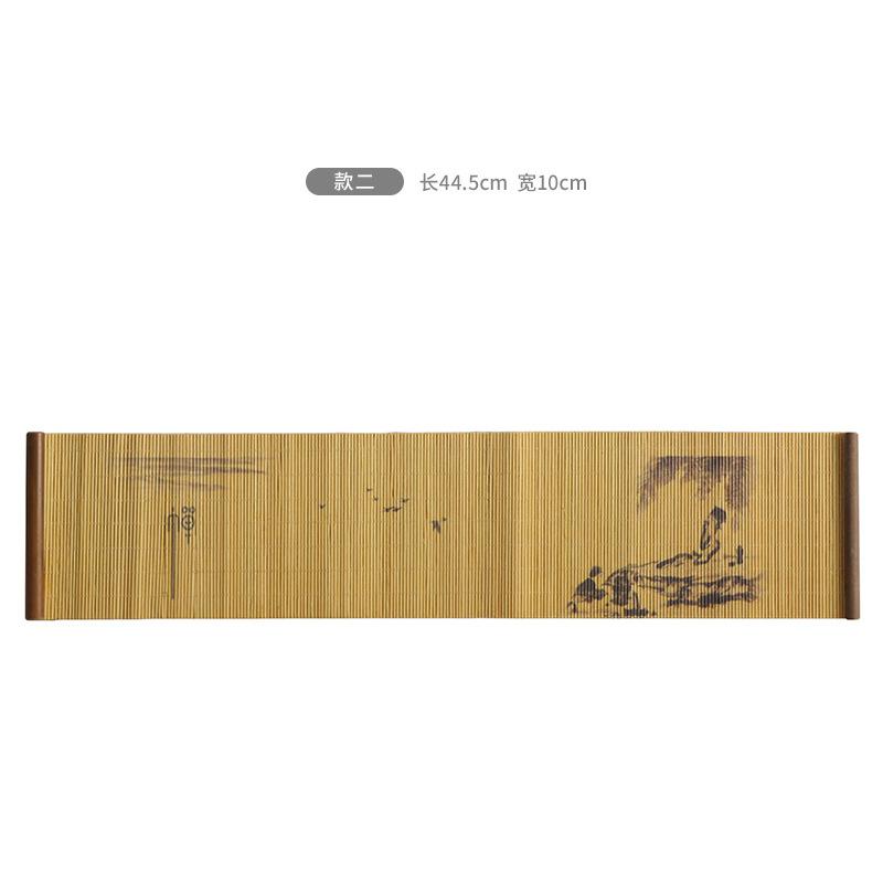 Waterproof Small Size Bamboo Weaving Tea Mat Heat Insulation Cup Mat Zen Style Print Tea Ceremony Accessories Chinese Style