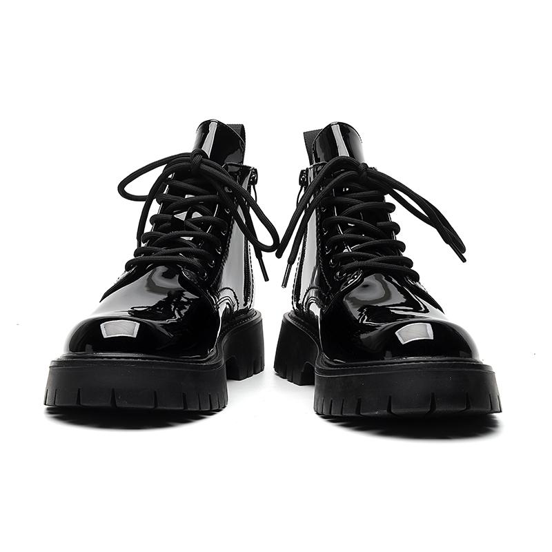 

Высококачественный оригинальный дизайн, новые ботинки из лакированной кожи в стиле панк для мужской моды, для вечеринок, обувь с увеличением роста 44 чёрный