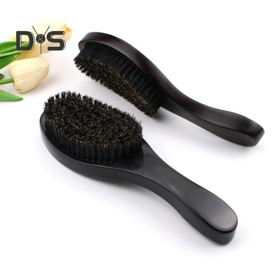 Wave Brush Men Styling Wooden Beard Brush Bristle Hair Brush Beard Styling Accessory for Home Salon Travel
