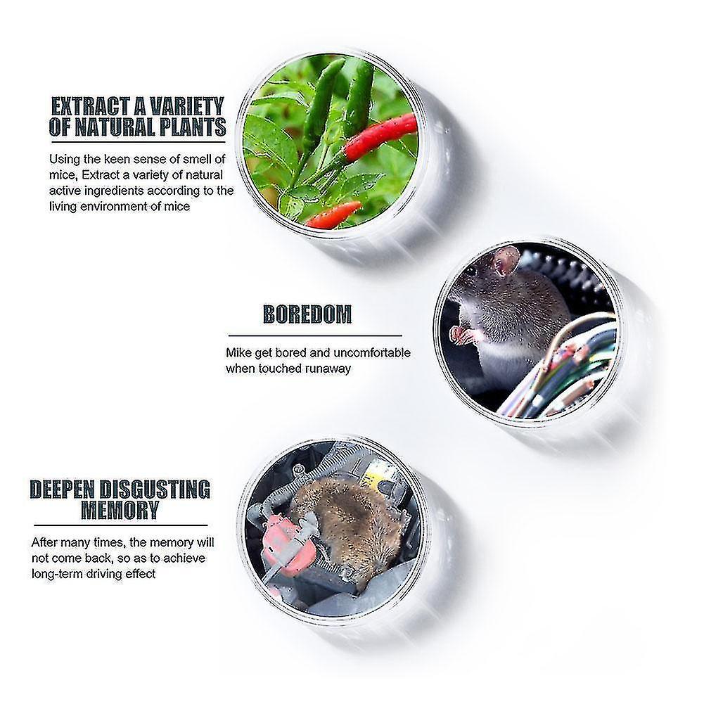 3pcs Automobile Engine Rat Mouse Repellent Spray Natural Vehicle Protection - shengX