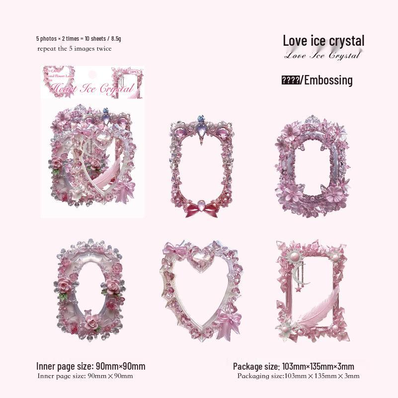 

Карточка-коллаж с цветочной рамкой из кристаллов Момо: Ретро Европейский Журнал Материал для Декора