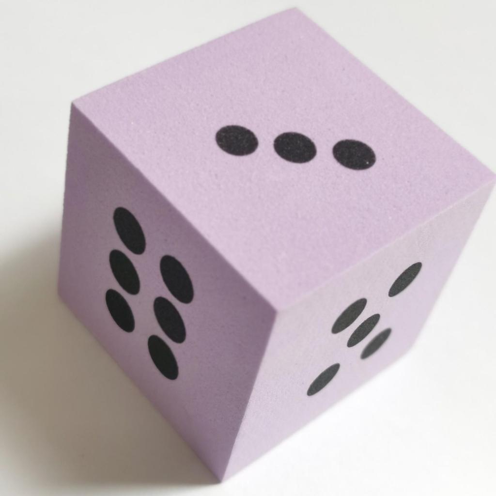 8cm EVA Rounded Corner Foam Dice - Six-Sided, 3.8cm Square