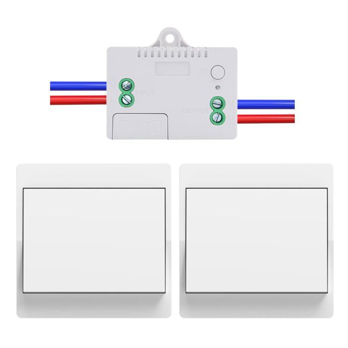 Interrupteur sans fil - AIMOONSA - 1Gang 2V1 A - Auto‑alimenté (sans pile) - Étanche - Portée 50 m intérieur