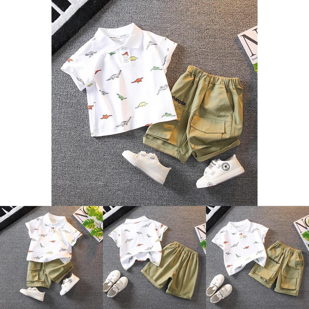 Stylish Boys Summer Outfit Set 2024 Trendy Polo Shirt And Shorts Comfortable Cotton Fabric