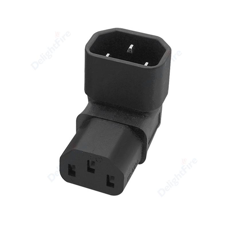 C14 C13 AC Adapter Left Right Angle Socket IEC 320 3pin Male Female Extension 90 Degree Down Up Angle AC Plug Converter