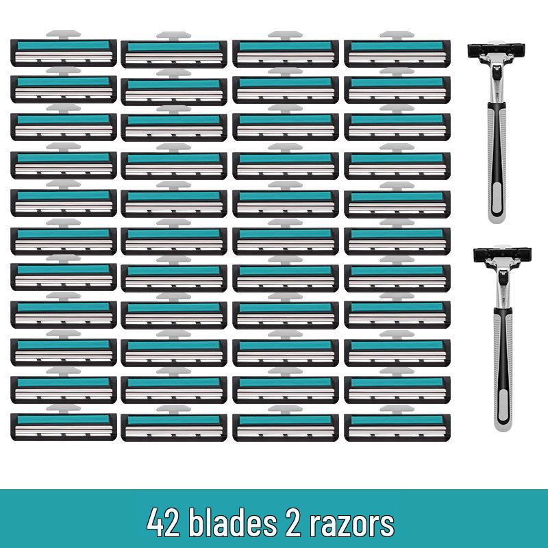 Men's Universal Double-Layer Razor Head: 2-Layer Blade for Beard & Face Shaving