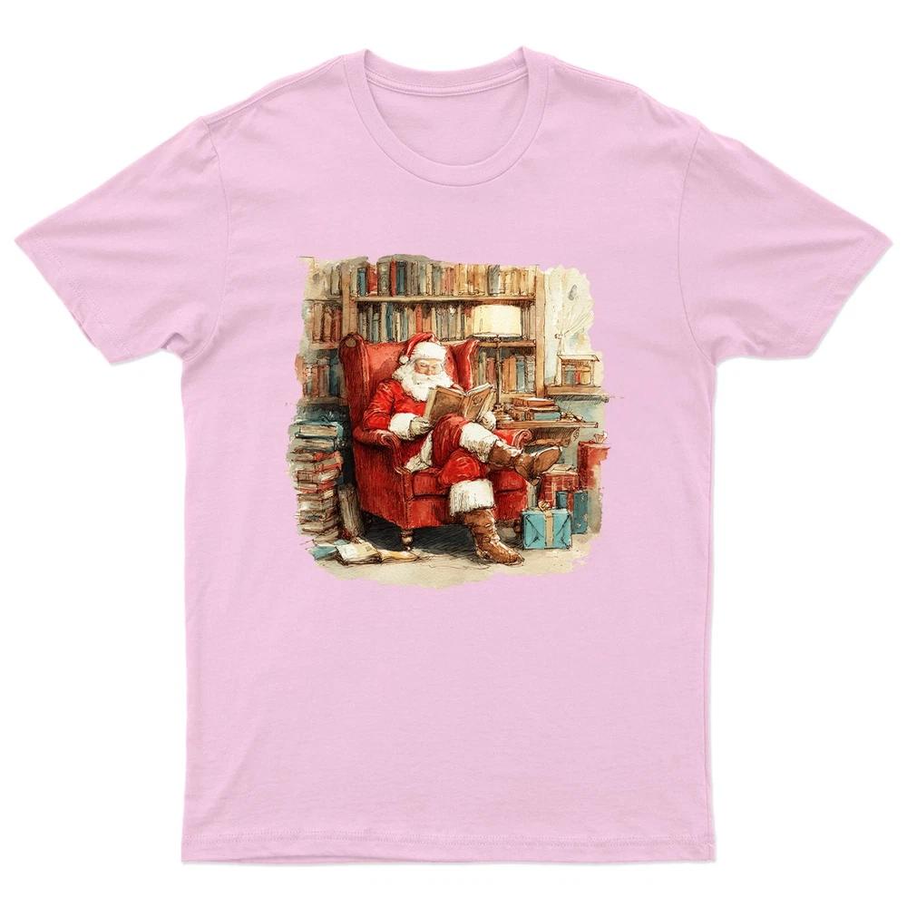 Santa Reading Book Christmas TShirt Unisex Gift Retro Seasonal Funny Xmas