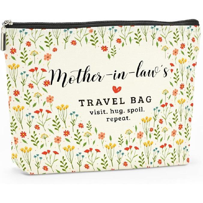 Mother in Law s Travel Bag Mothers Day Makeup Bag Mother in Law Birthday Gifts from Daughter in Law Funny Coloful Floral Cosmetic Bags for Women Mom MotherinLawTravel