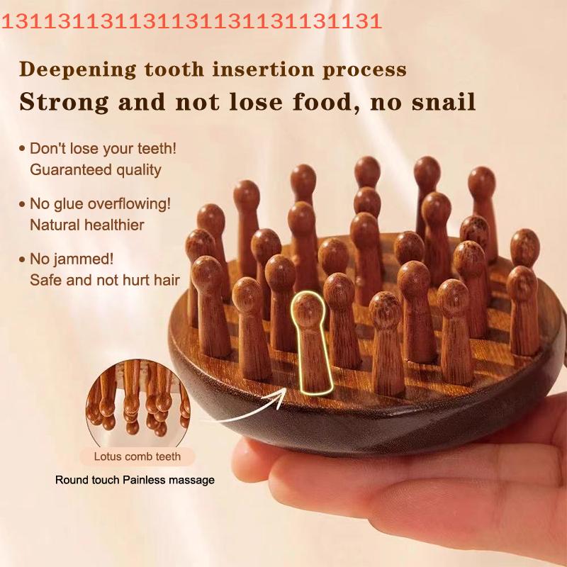 Multi-Functional Wood Therapy Massage Comb Scalp Head Massager Natural Sandalwood Circular Tooth Guasha Scraping Body Massager