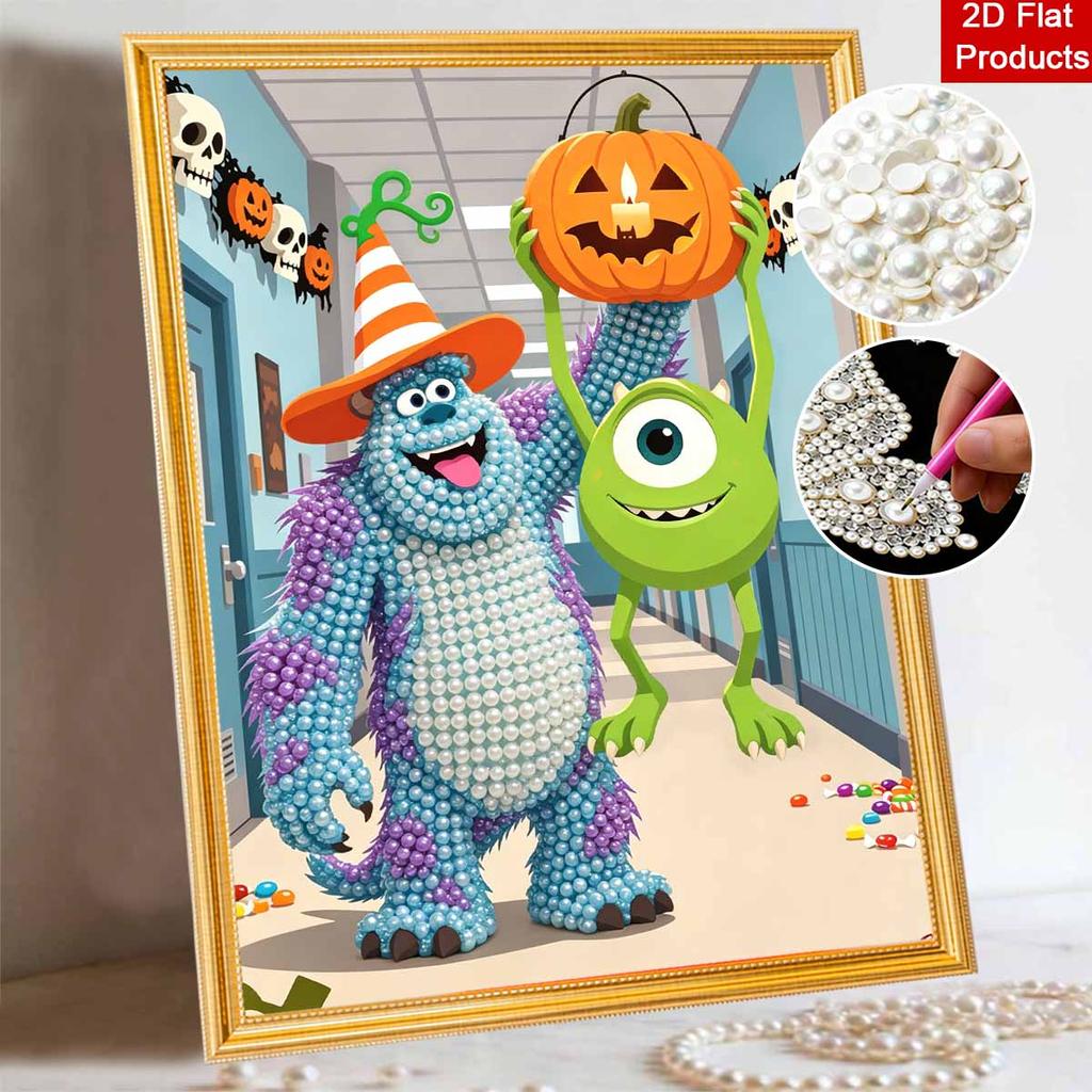 Disney Pearl Painting Monsters, Inc. DIY Pearl Art Painting Pearl Gem Painting Pictures Crafts Special Shape Home Wall Decoration