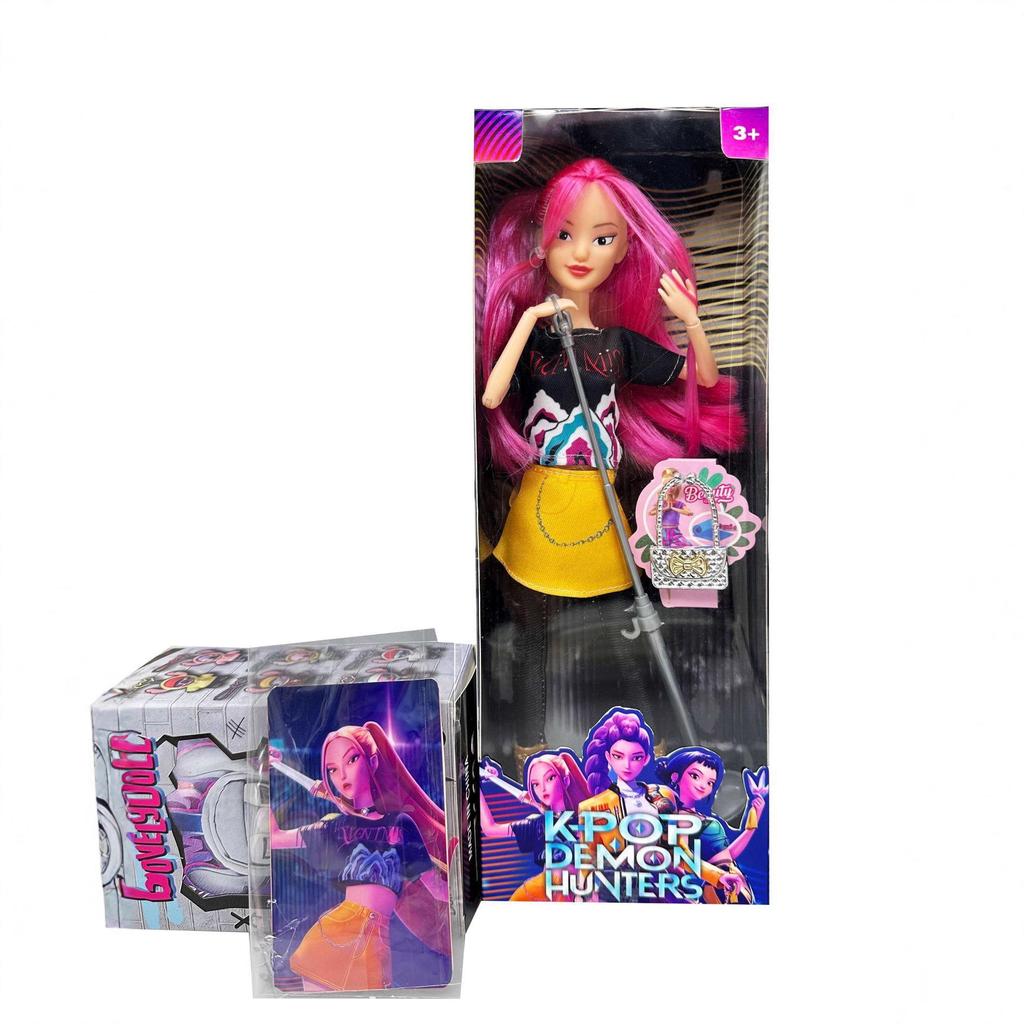 KPOP Demon Hunter Girl & Boy Group Animated Dolls with Theme Song & Colorful Lights