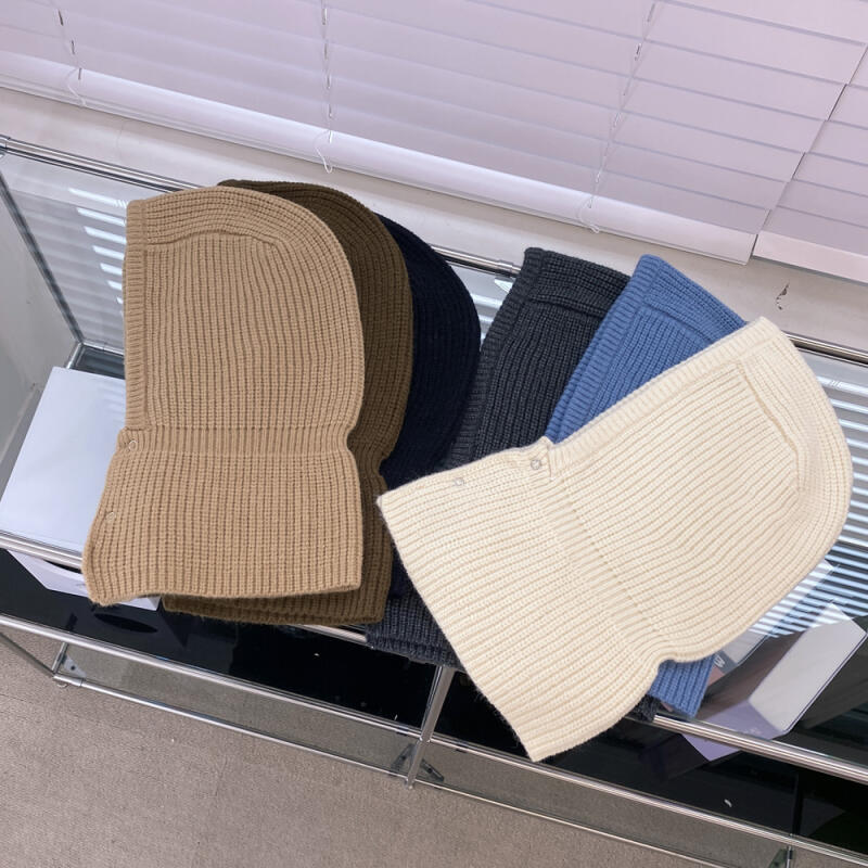 Balaclava Knit Neck Warmer Women s Winter Hooded Neck Warmer Hat Blue