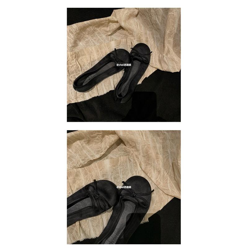 

[sheii] «декадентское» ощущение~ старый бант неглубокий вырез плоская подошва балетки одинарные туфли женские туфли для бабушки женские 35 чёрный