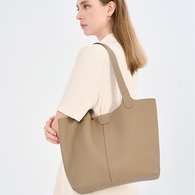 Ladies Cow Split Leather Bags Women Retro Cowhide Large Capacity Fashion Shoulder Bag Female Commuting Work Handbags for Lady