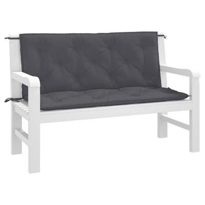 Garden Bench Cushions 2 Pcs Anthracite 120 X 50 X 7 Cm Oxford Fabric