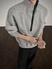 Heavyweight Men's Deconstructed Half-Zip Hoodie - Autumn Korean Style Loose Fit Trendy American High Street Jacket